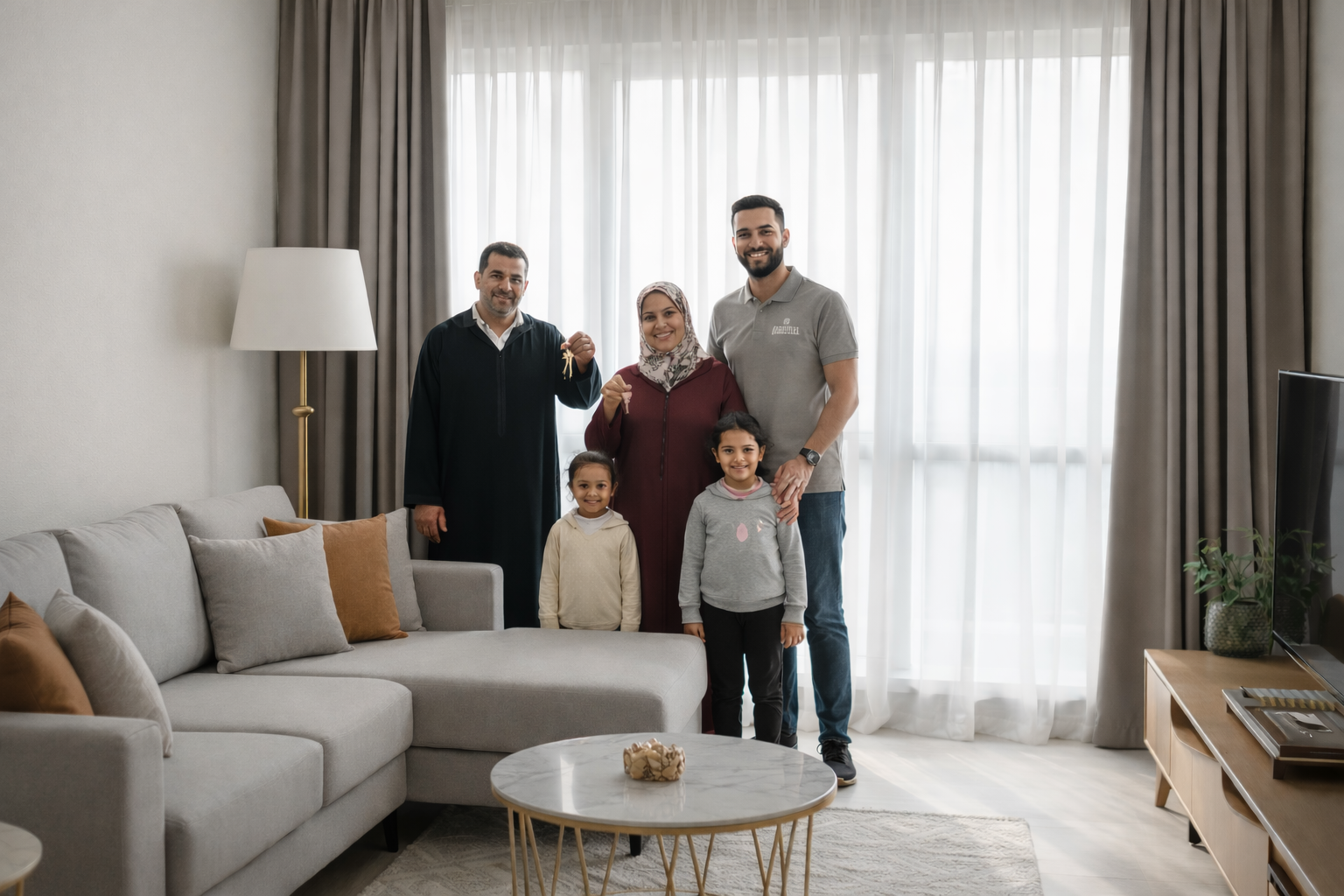 عائلة في إقامة مجموعة الضحى - السكن في متناول الجميع